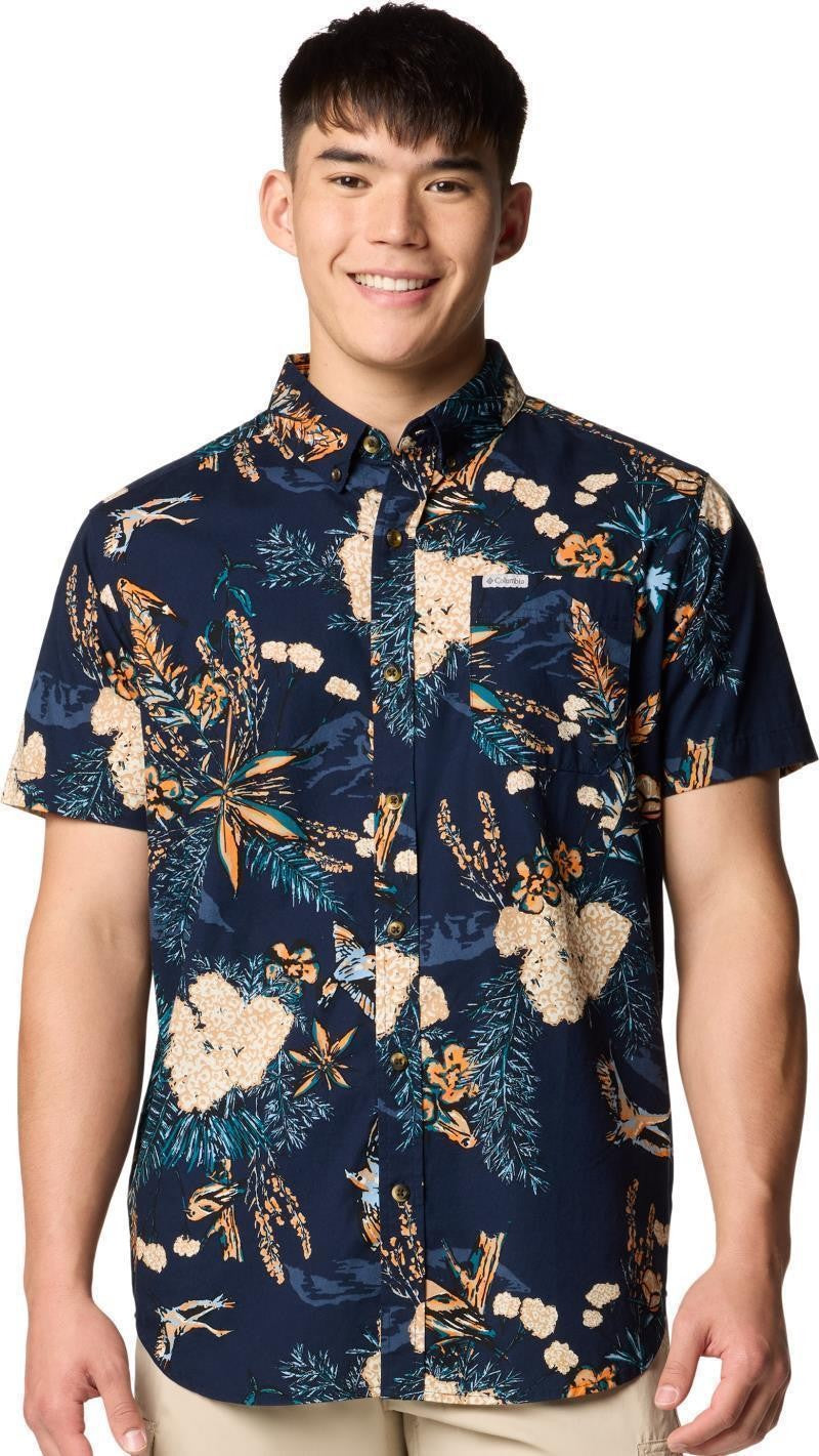 Rapid Rivers Printed SS Shirt, Extended - Mens - collegiate navy outbacked 1