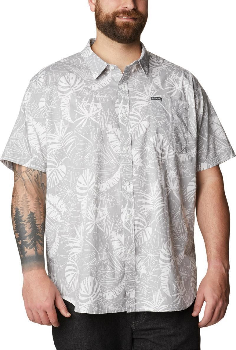 Rapid Rivers Printed SS Shirt, Extended - Mens - columbia grey king palms 1