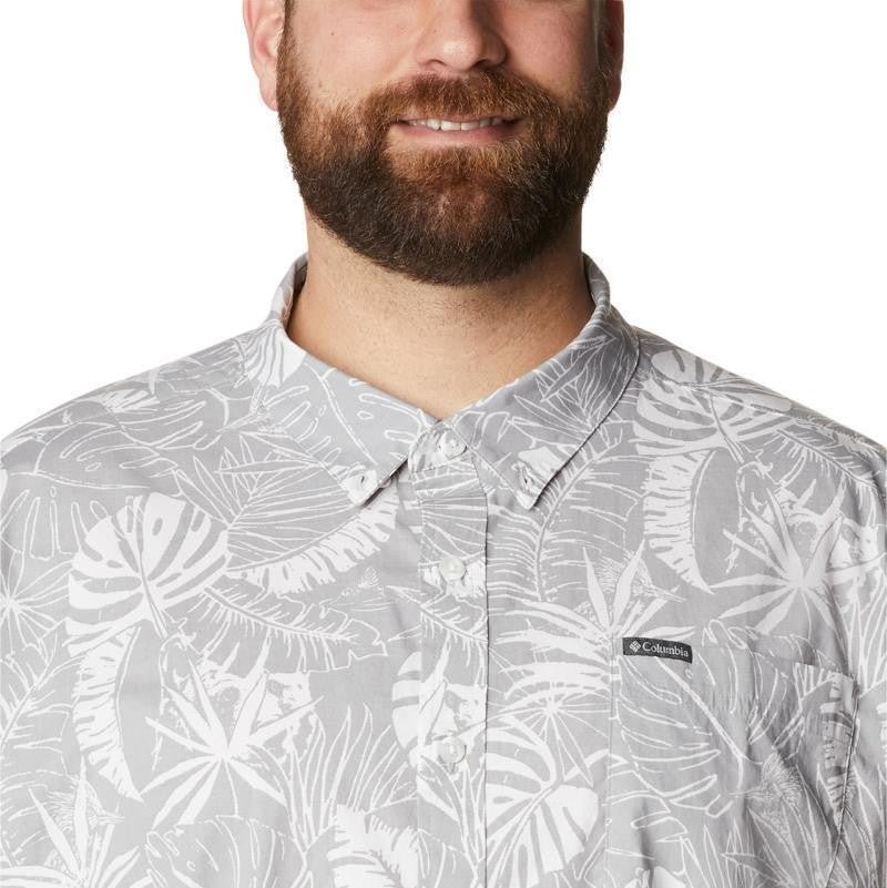 Rapid Rivers Printed SS Shirt, Extended - Mens - columbia grey king palms 1