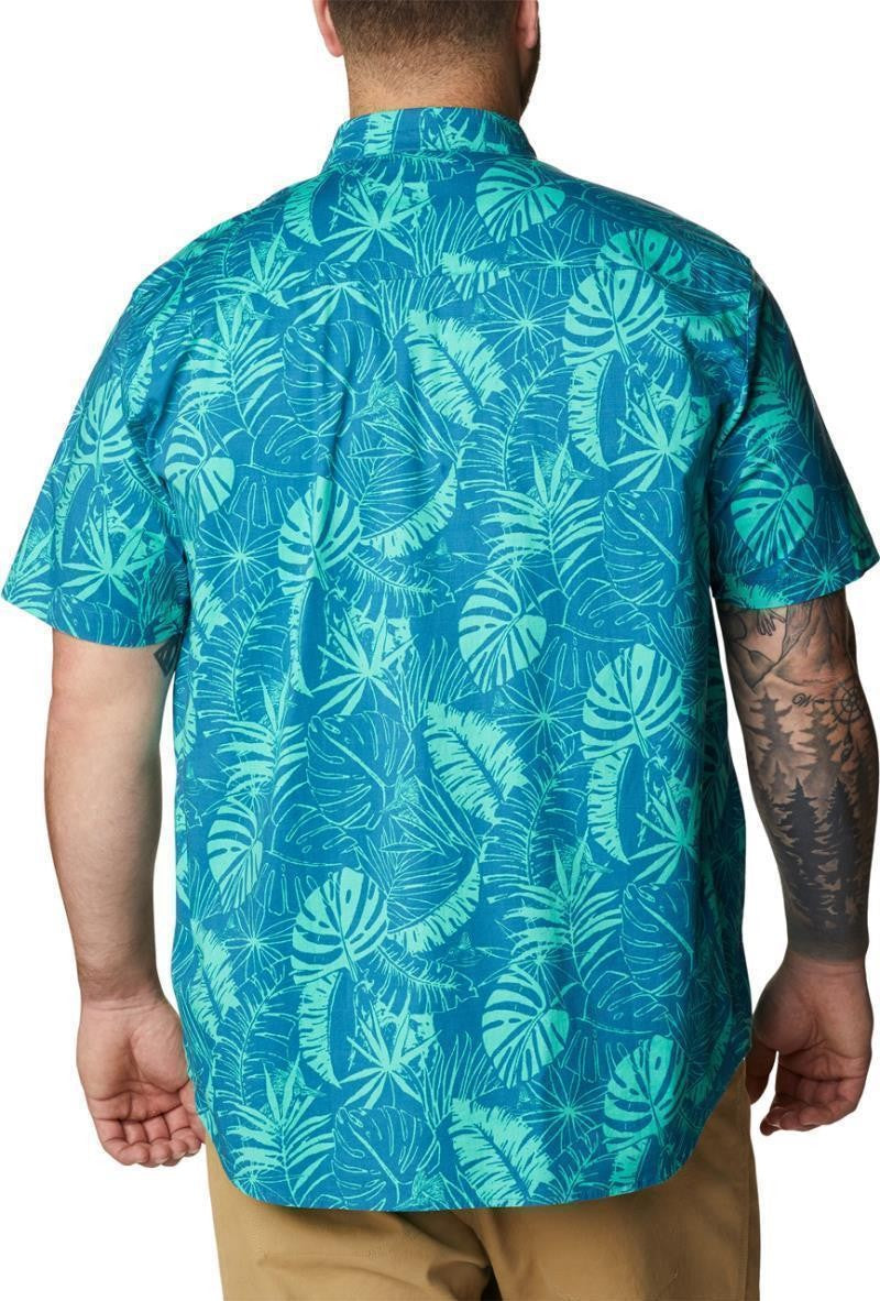 Rapid Rivers Printed SS Shirt, Extended - Mens - deep marine king palms 1