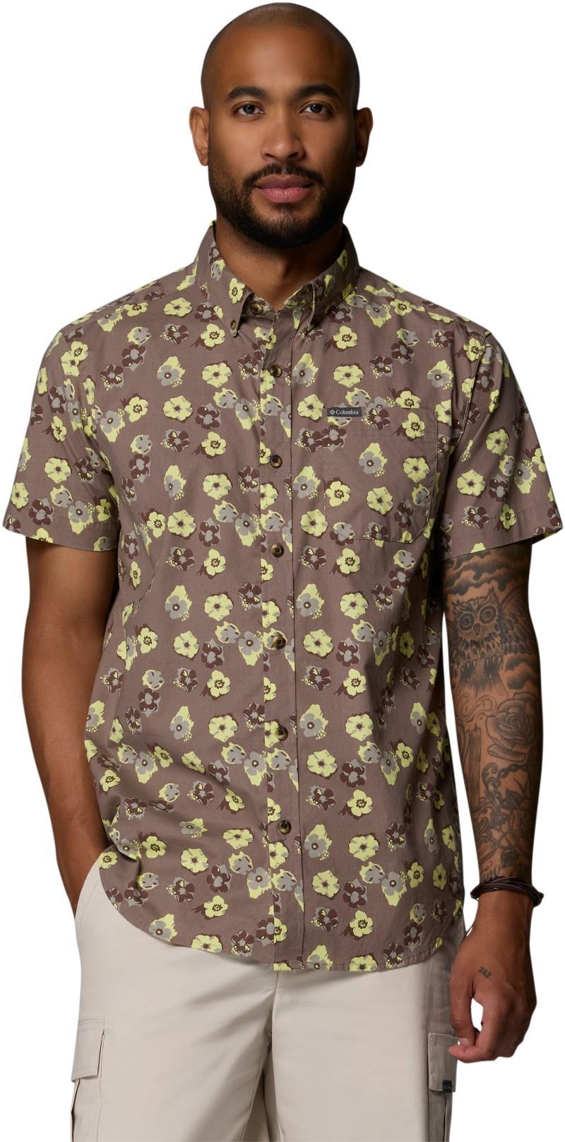 Rapid Rivers Printed SS Shirt, Extended - Mens - iron / floweret 1