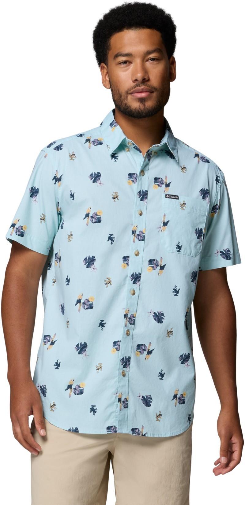 Rapid Rivers Printed SS Shirt, Extended - Mens - marine light / macaws 1