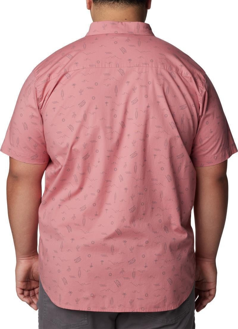 Rapid Rivers Printed SS Shirt, Extended - Mens - pink agave explorer 1