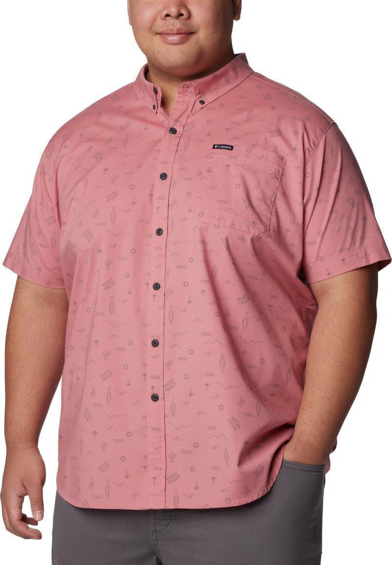 Rapid Rivers Printed SS Shirt, Extended - Mens - pink agave explorer 1