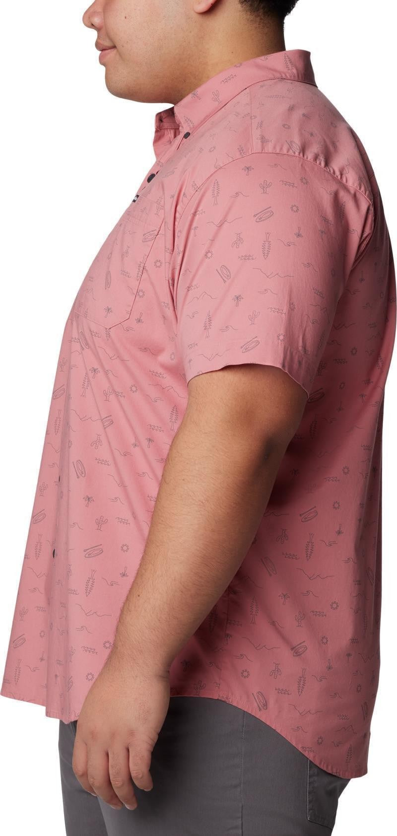 Rapid Rivers Printed SS Shirt, Extended - Mens - pink agave explorer 1