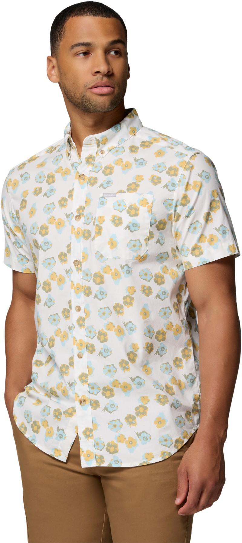 Rapid Rivers Printed SS Shirt, Extended - Mens - sea salt / floweret 1