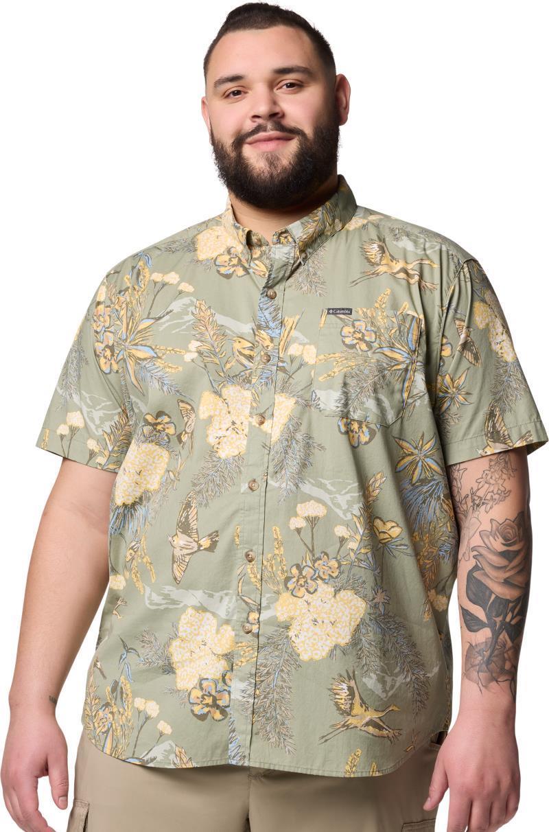 Rapid Rivers Printed SS Shirt, Extended - Mens - stone green outbacked 1