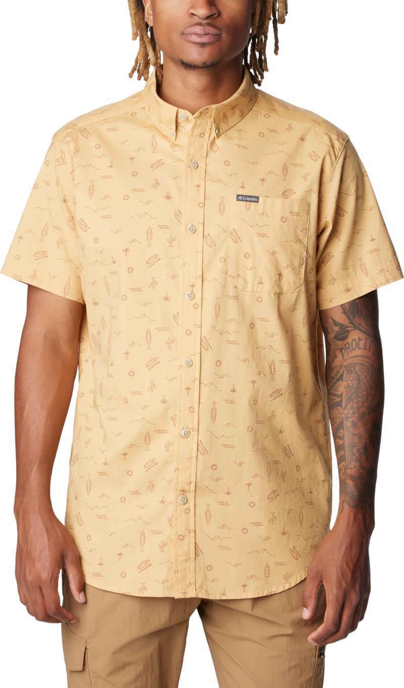 Rapid Rivers Printed SS Shirt - Mens - Light Camel Explorer 1