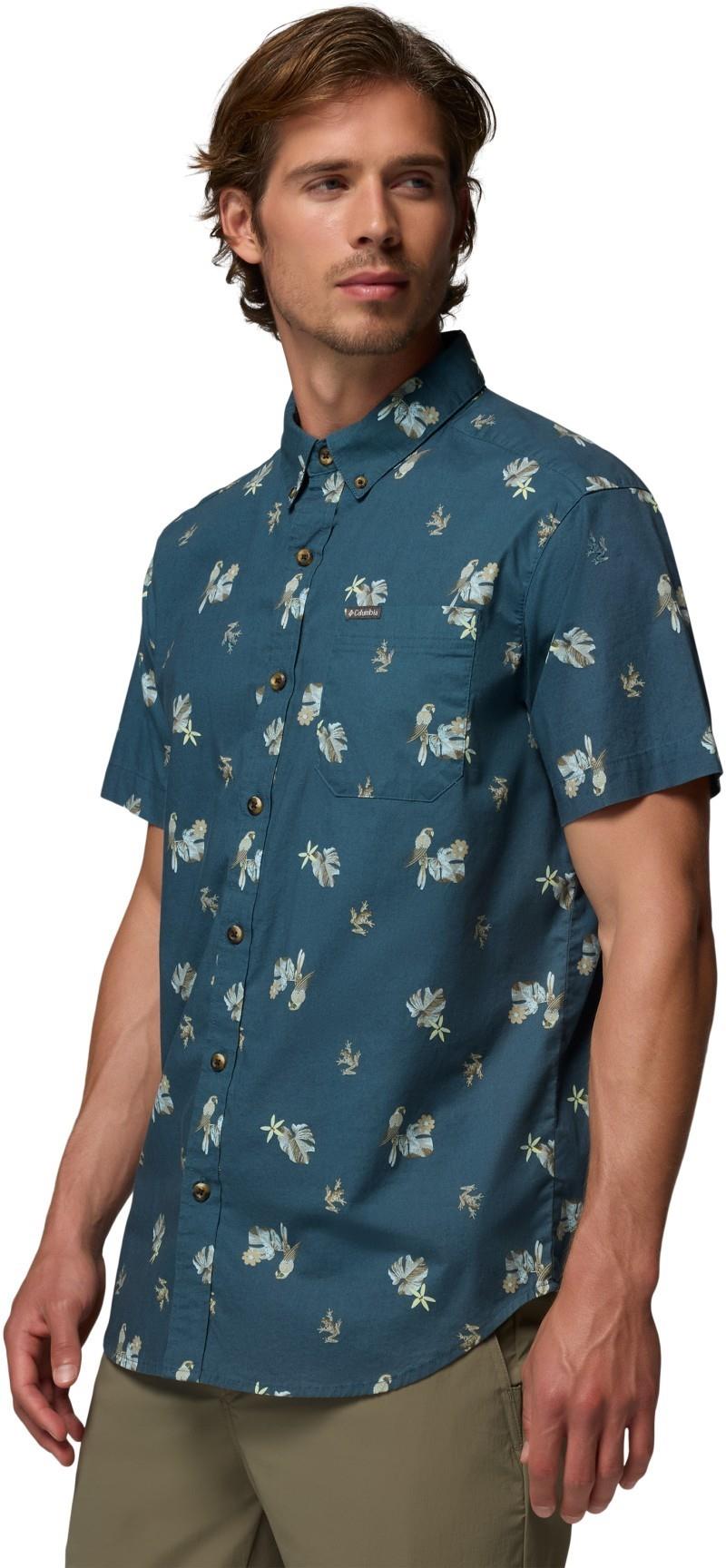 Rapid Rivers Printed SS Shirt - Mens - everblue / macaws 1