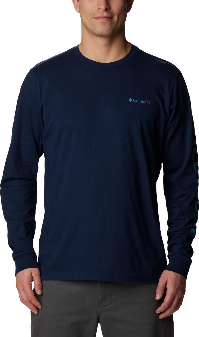 Rockaway River Graphic LS Tee - Mens - coll navy / csc blocked vertical logo 1