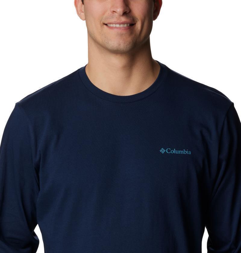 Rockaway River Graphic LS Tee - Mens - coll navy / csc blocked vertical logo 1