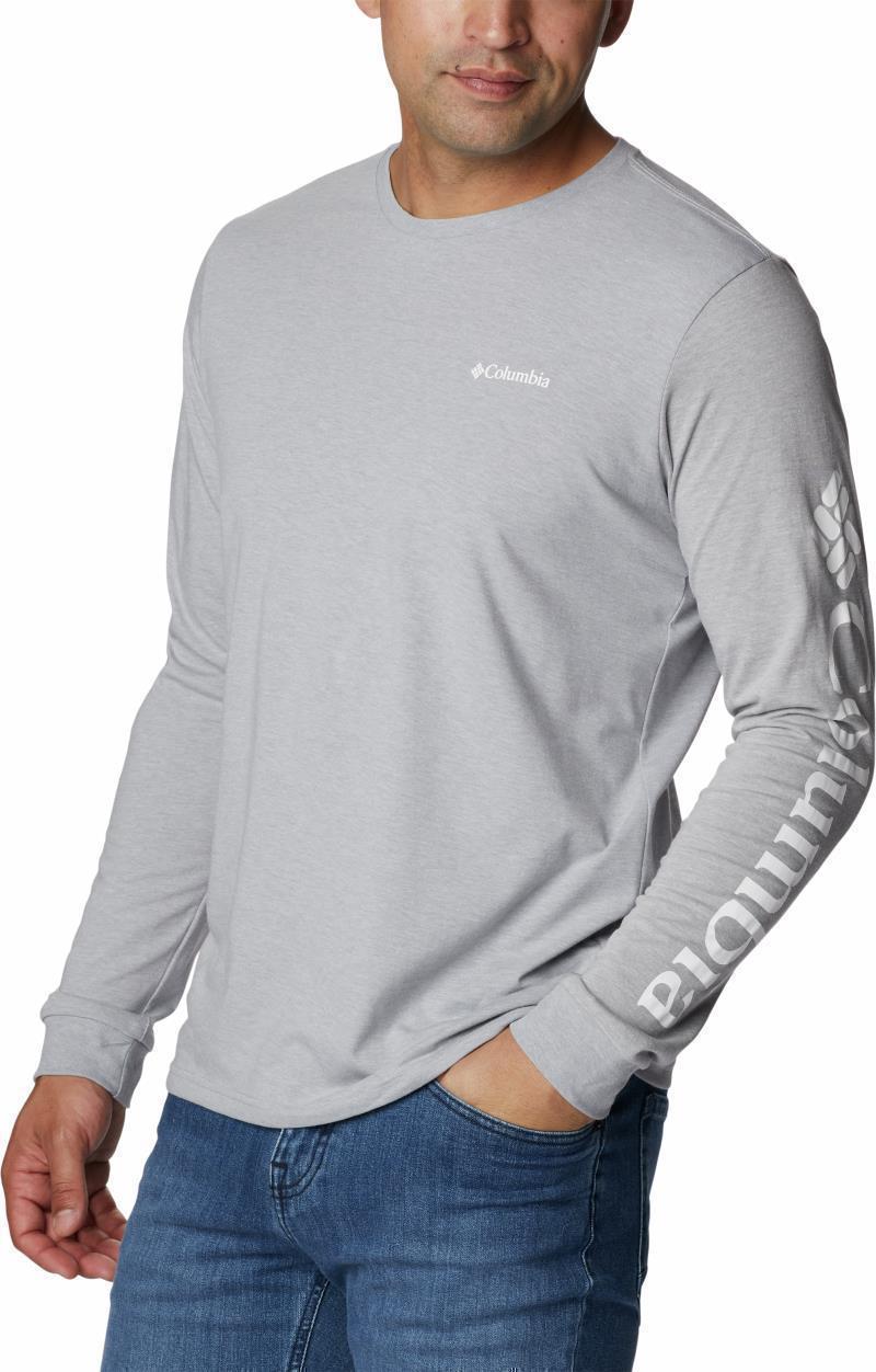 Rockaway River Graphic LS Tee - Mens - columbia grey heather / white logo 1