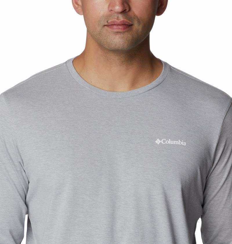 Rockaway River Graphic LS Tee - Mens - columbia grey heather / white logo 1