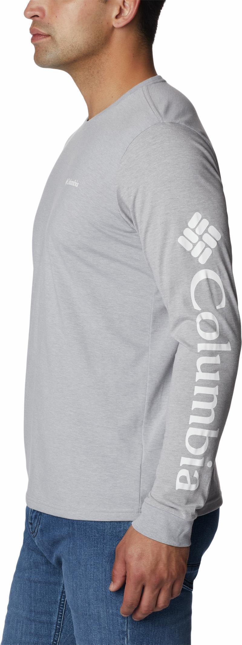 Rockaway River Graphic LS Tee - Mens - columbia grey heather / white logo 1