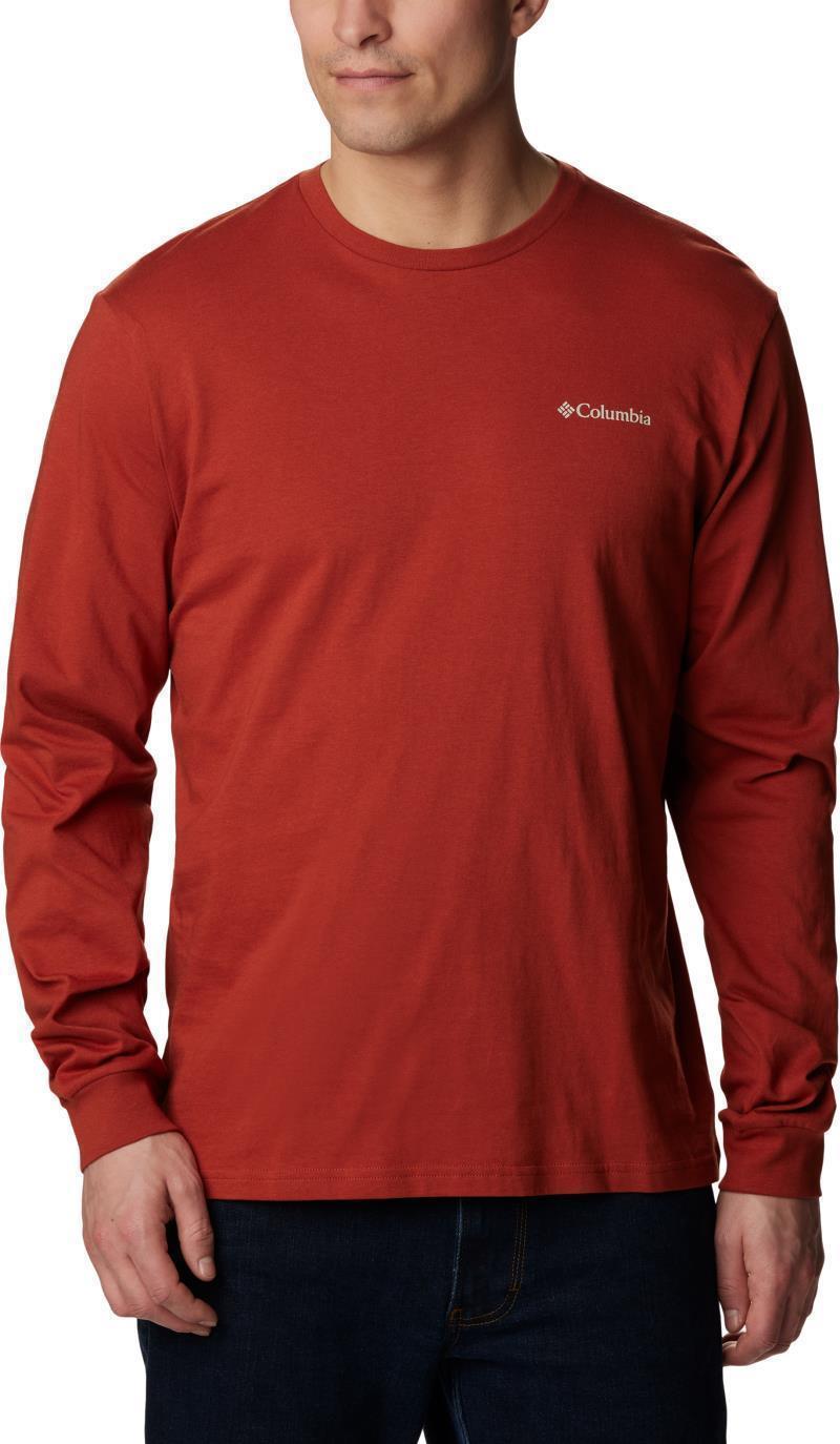 Rockaway River Graphic LS Tee - Mens - warp red / csc blocked vertical logo 1
