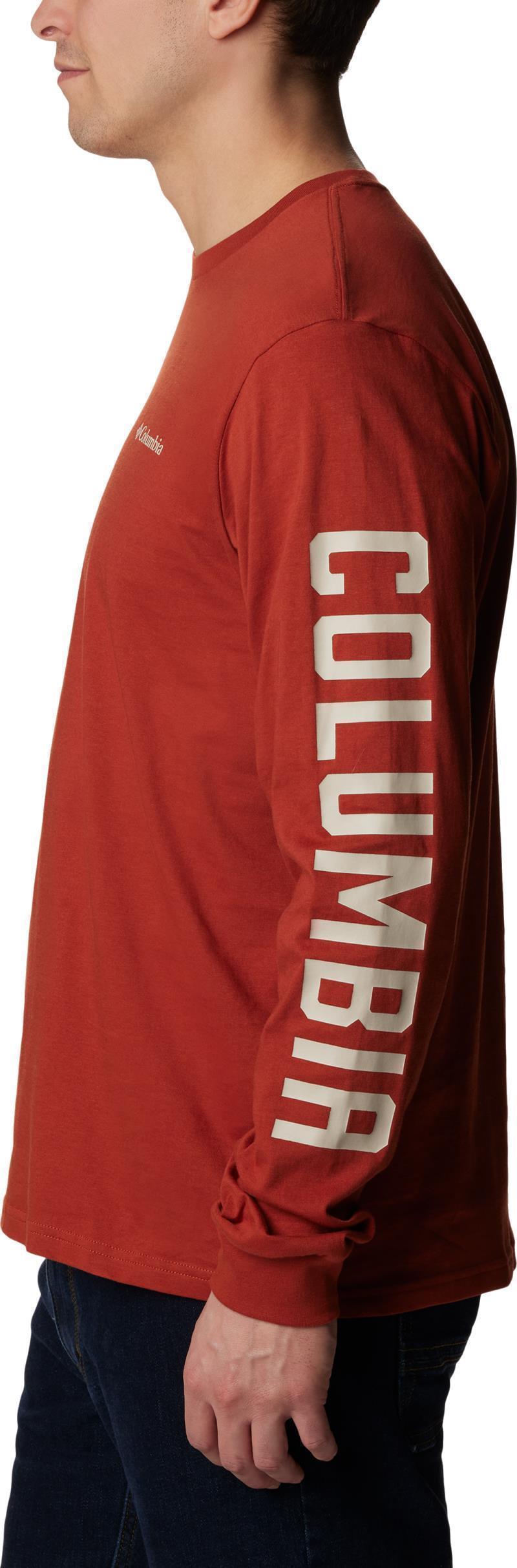 Rockaway River Graphic LS Tee - Mens - warp red / csc blocked vertical logo 1