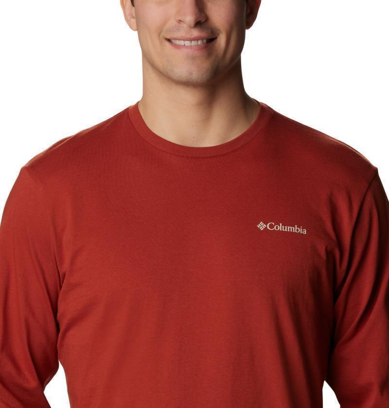 Rockaway River Graphic LS Tee - Mens - warp red / csc blocked vertical logo 1