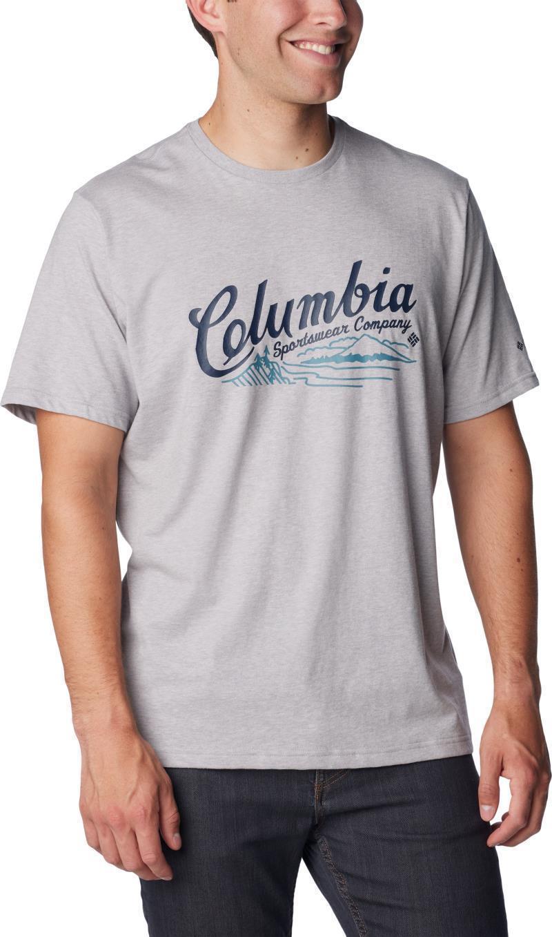 Rockaway River Graphic SS Tee, Tall - Mens - columbia grey heather / scripted scene 1