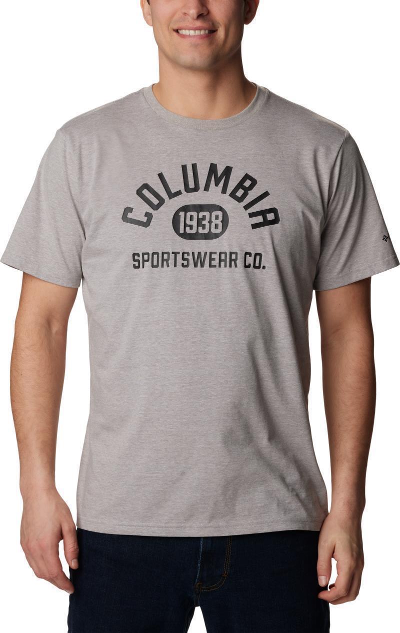 Rockaway River Graphic SS Tee - Mens - columbia grey heather / college life graphic 1