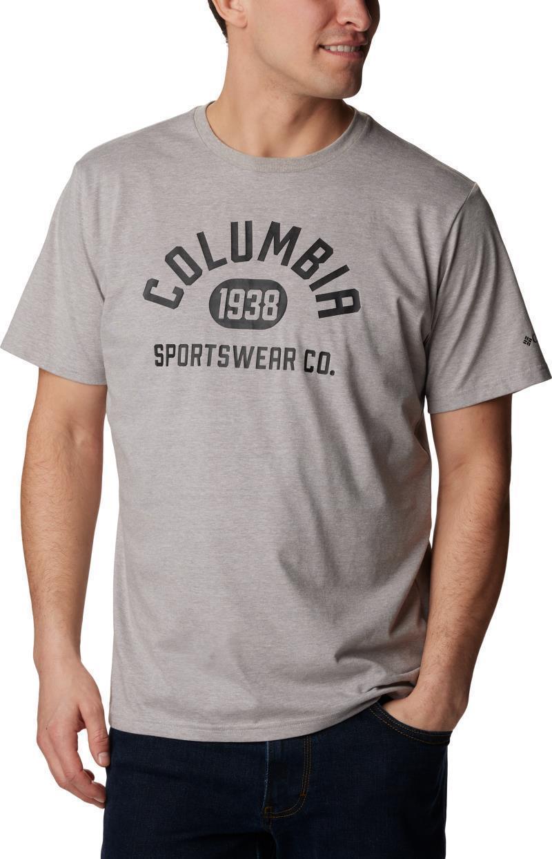 Rockaway River Graphic SS Tee - Mens - columbia grey heather / college life graphic 1