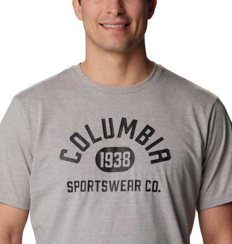 Rockaway River Graphic SS Tee - Mens - columbia grey heather / college life graphic 1