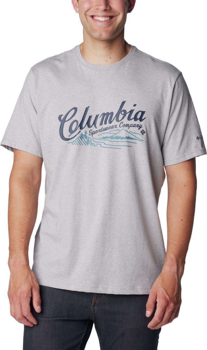 Rockaway River Graphic SS Tee - Mens - columbia grey heather / scripted scene 1