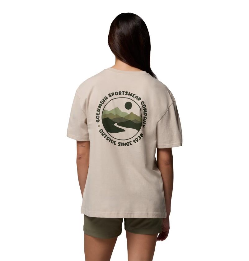 Rolling Bend Graphic Oversized Tee - Womens - dark stone / bubbly scoped view 1