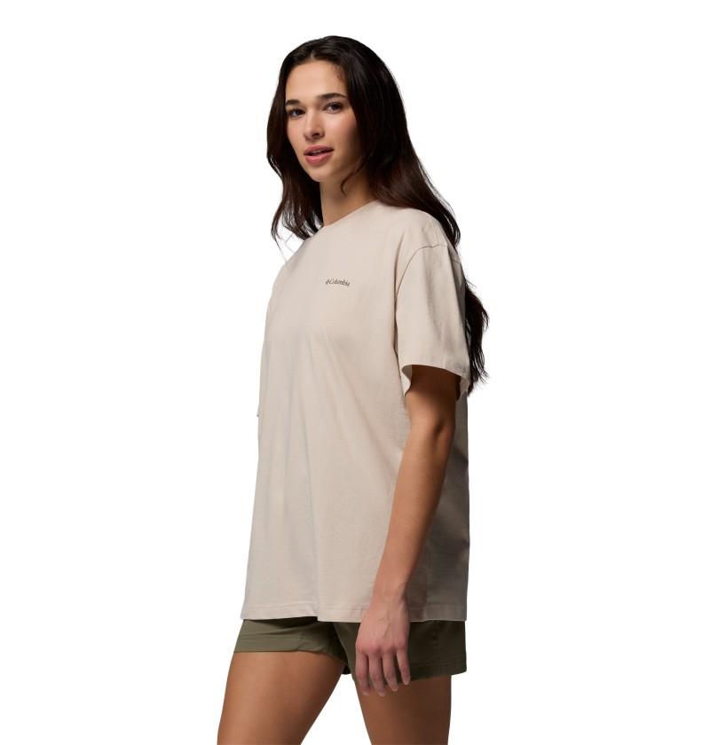 Rolling Bend Graphic Oversized Tee - Womens - dark stone / bubbly scoped view 1