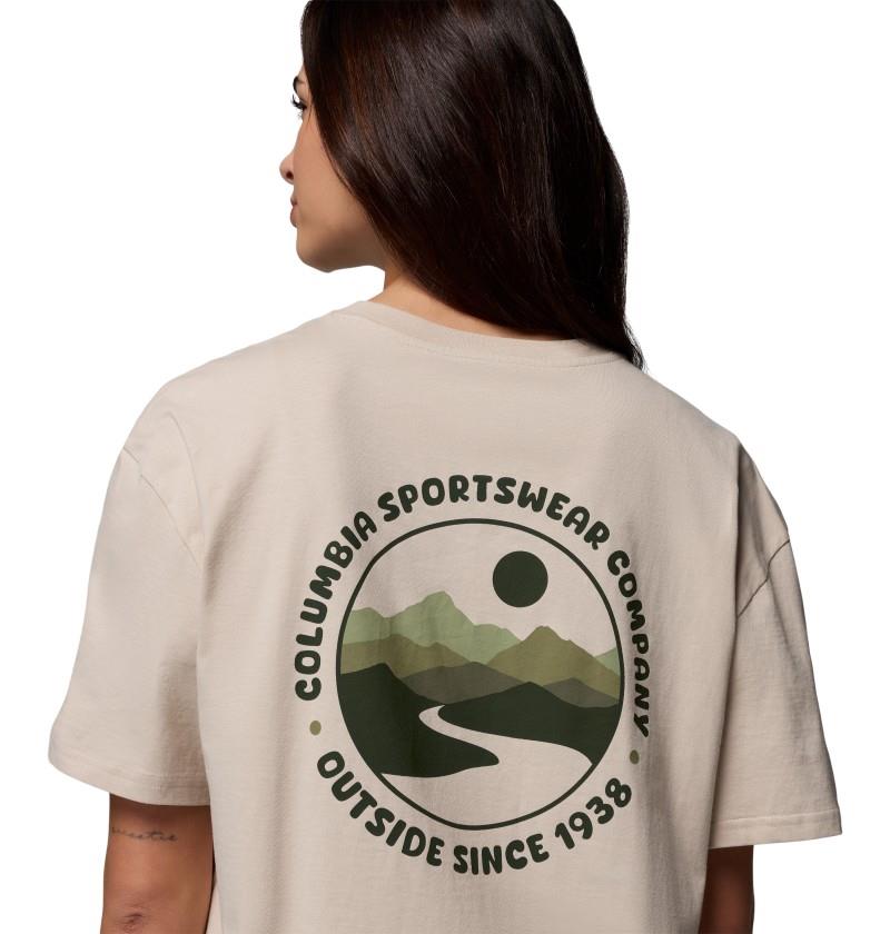 Rolling Bend Graphic Oversized Tee - Womens - dark stone / bubbly scoped view 1