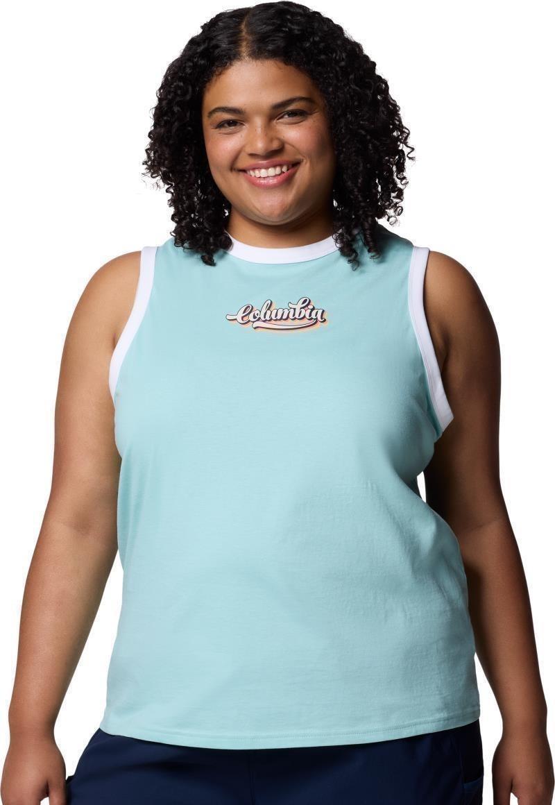 Rolling Bend Graphic Ringer Tank, Extended - Womens - spray / elevated script 1