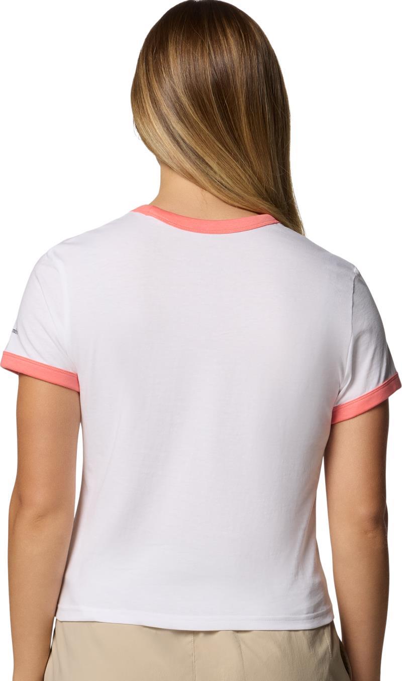 Rolling Bend Graphic Ringer Tee - Womens - white / elevated script 1