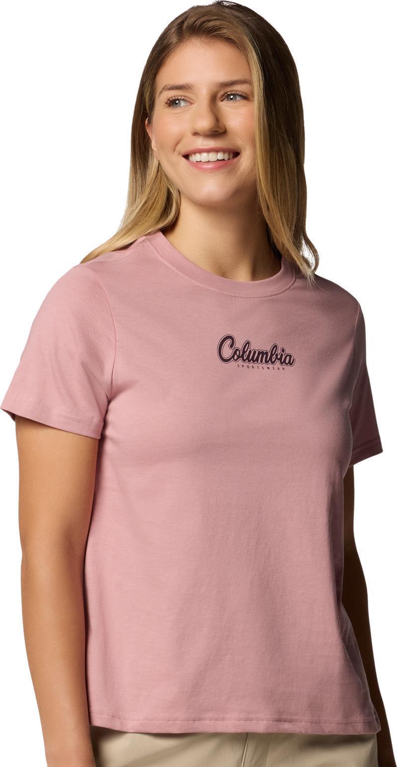 Rolling Bend Graphic SS - Womens - eraser pink / scripted brand 1
