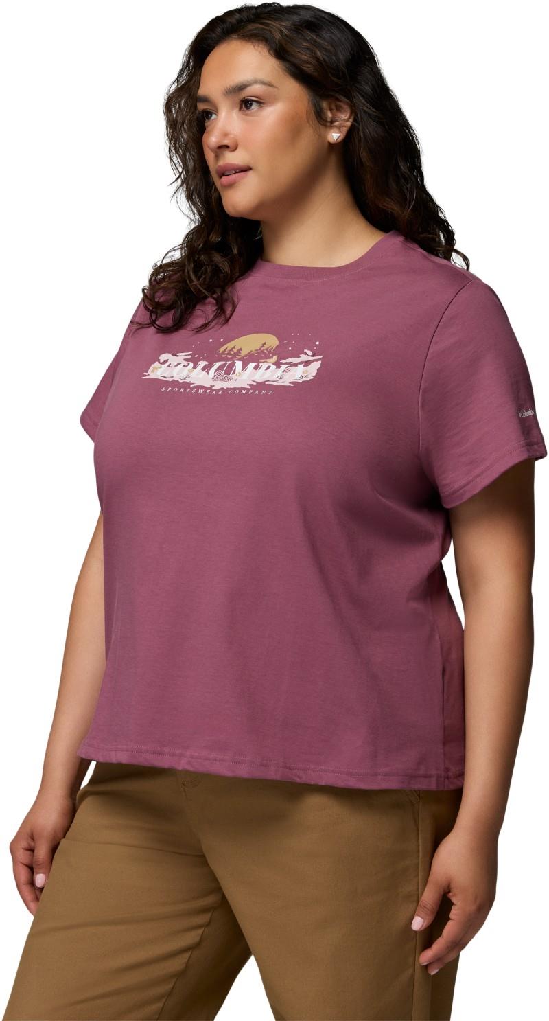 Rolling Bend Seasonal Graphic Tee, Extended - Womens - antique mauve / hike happy 1