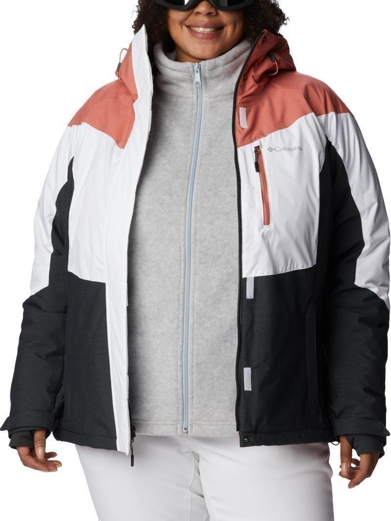 Rosie Run Insulated Jacket - Plus - Womens - white / dk coral heather / shark heather 1