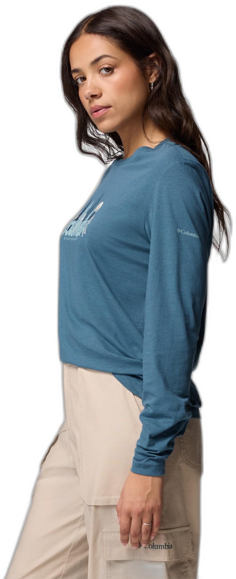 Ruby Springs Graphic LS Tee - Womens - everblue / colorful treescape 1