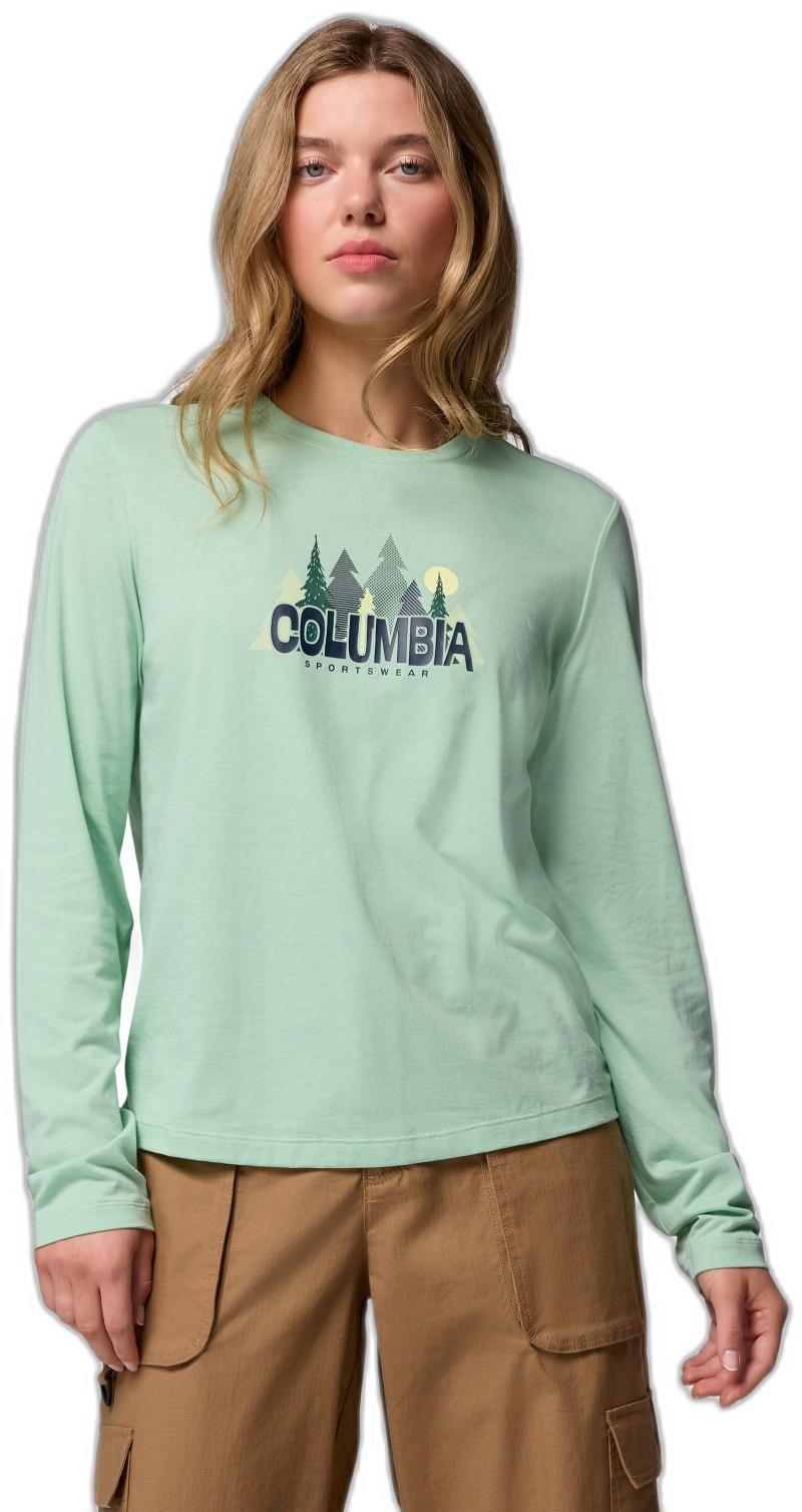 Ruby Springs Graphic LS Tee - Womens - new mint / colorful treescape 1