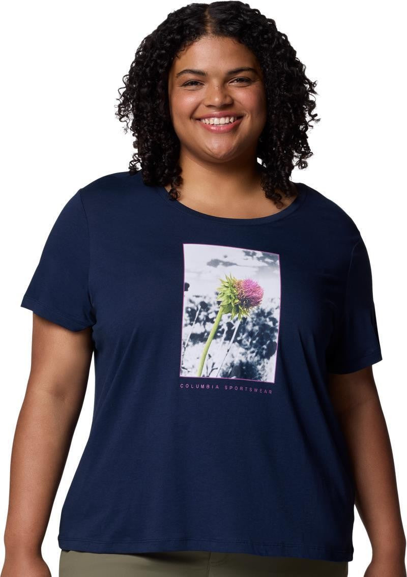 Ruby Springs Graphic Scoop Neck SS, Extended - Womens - collegiate navy / wanderlust floral 1