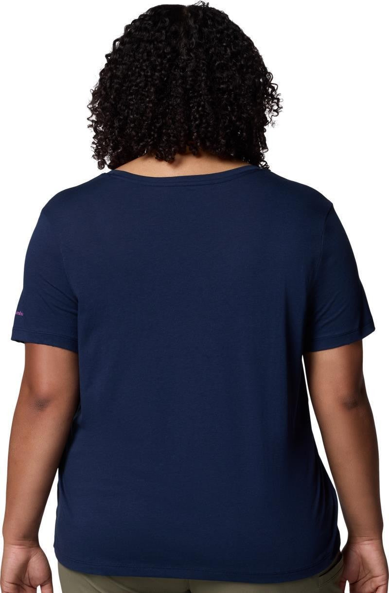 Ruby Springs Graphic Scoop Neck SS, Extended - Womens - collegiate navy / wanderlust floral 1