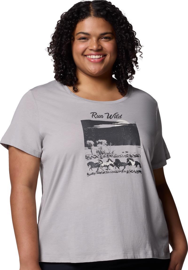 Ruby Springs Graphic Scoop Neck SS, Extended - Womens - columbia grey heather / running free 1