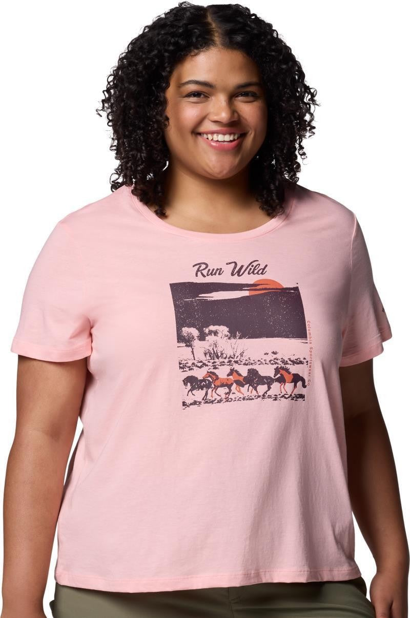 Ruby Springs Graphic Scoop Neck SS, Extended - Womens - pink sand / running free 1