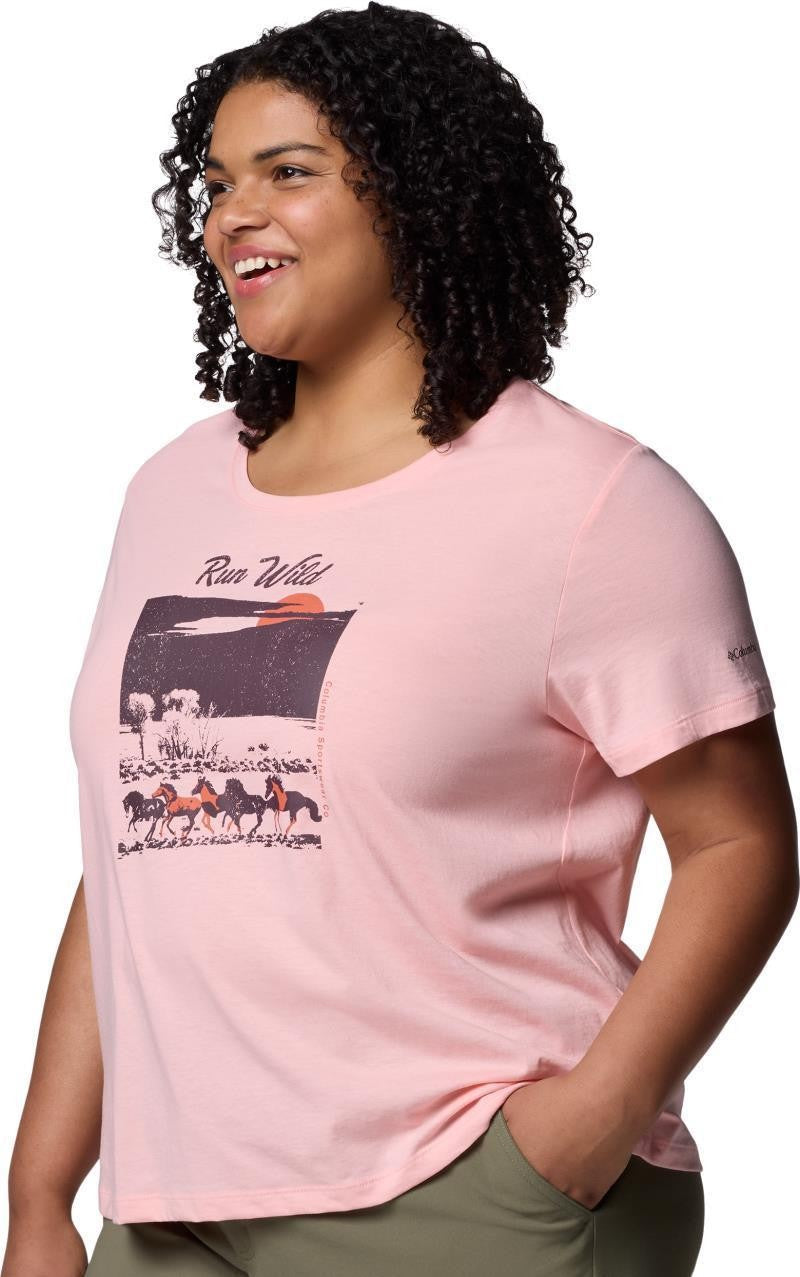 Ruby Springs Graphic Scoop Neck SS, Extended - Womens - pink sand / running free 1