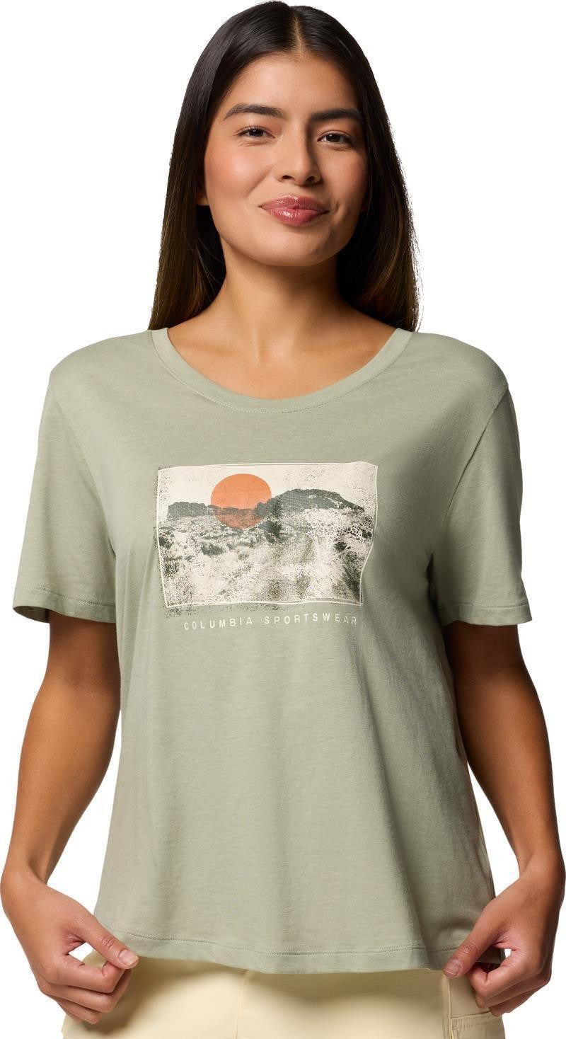 Ruby Springs Graphic Scoop Neck SS, Extended - Womens - safari / wanderlust 1