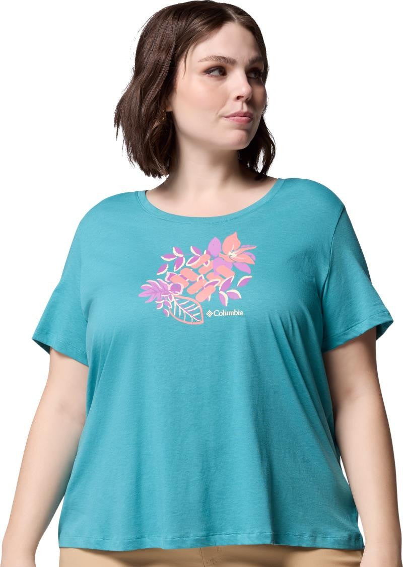 Ruby Springs Graphic Scoop Neck SS, Extended - Womens - teal / botanical gem 1