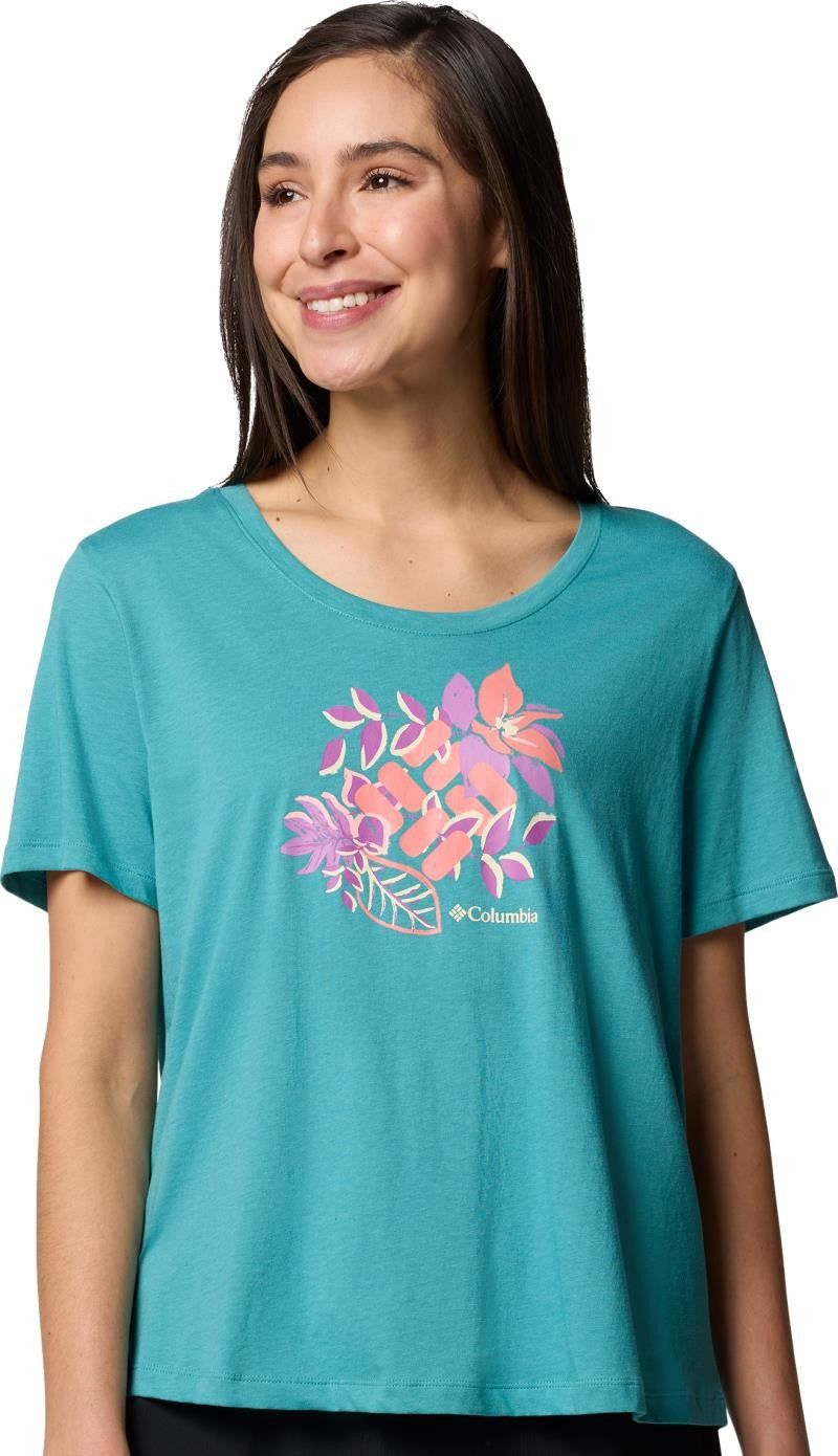 Ruby Springs Graphic Scoop Neck SS - Womens - teal / botanical gem 1
