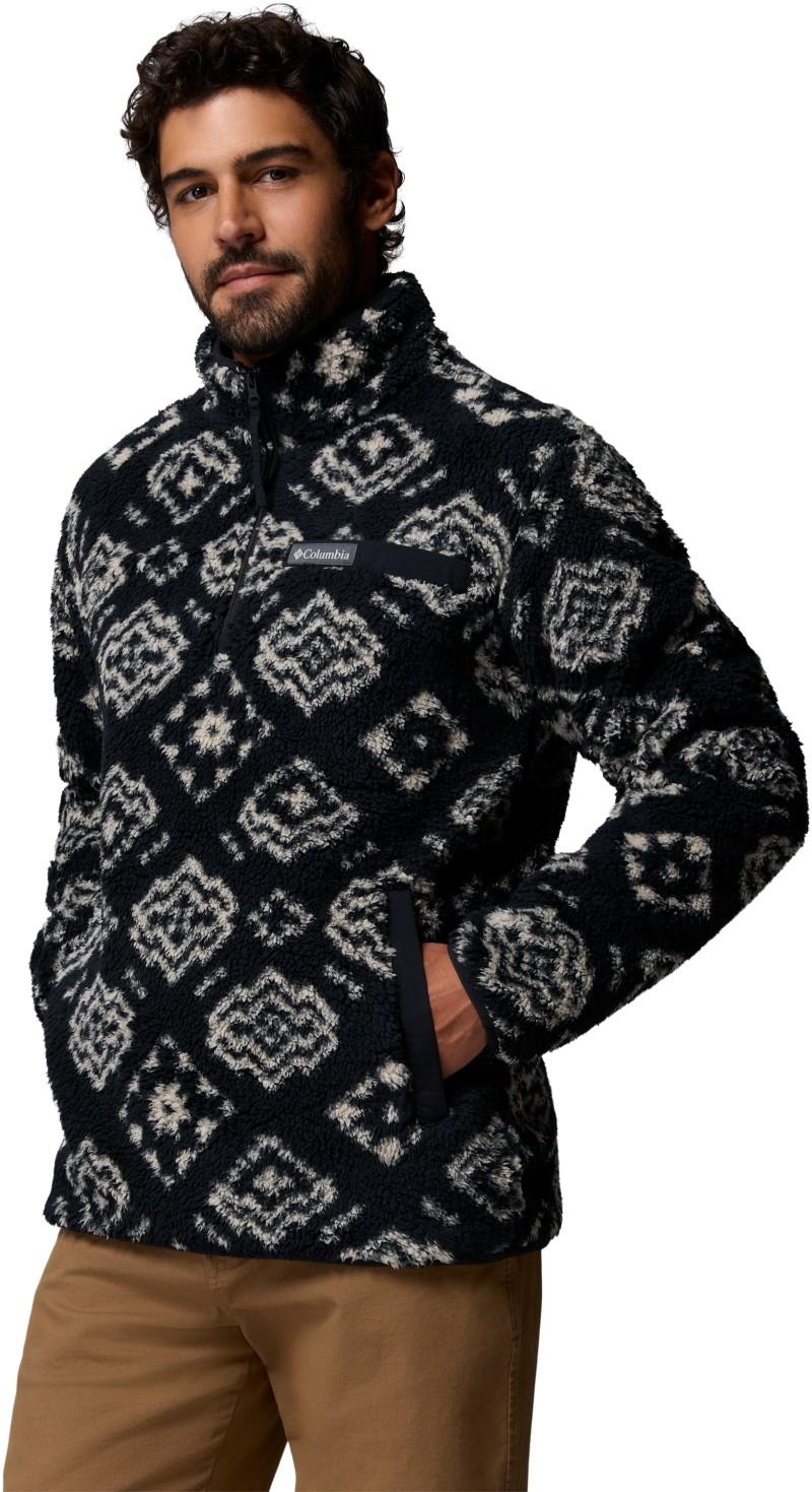 Rugged Ridge High Pile Half-Zip - Mens - black checked out / black 1