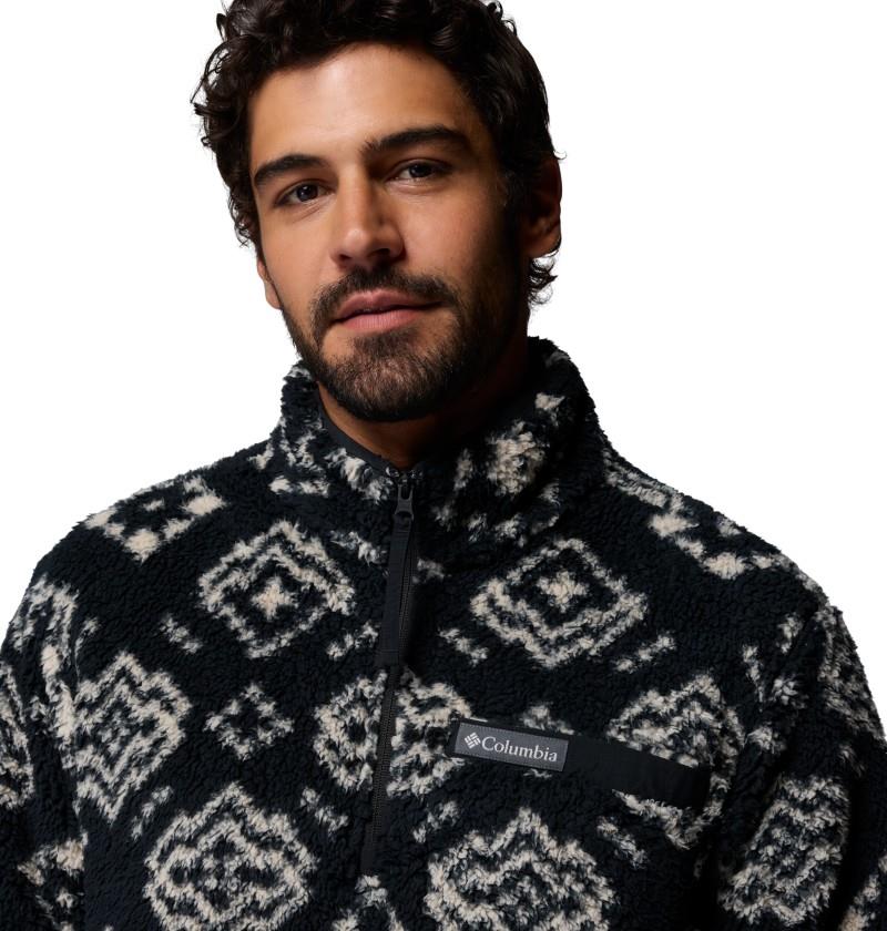 Rugged Ridge High Pile Half-Zip - Mens - black checked out / black 1