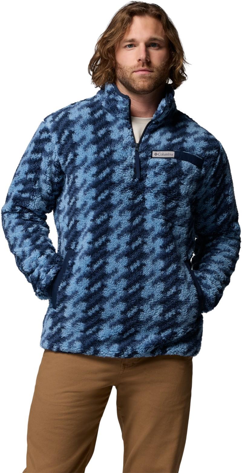 Rugged Ridge High Pile Half-Zip - Mens - rainy day twills / collegiate navy 1