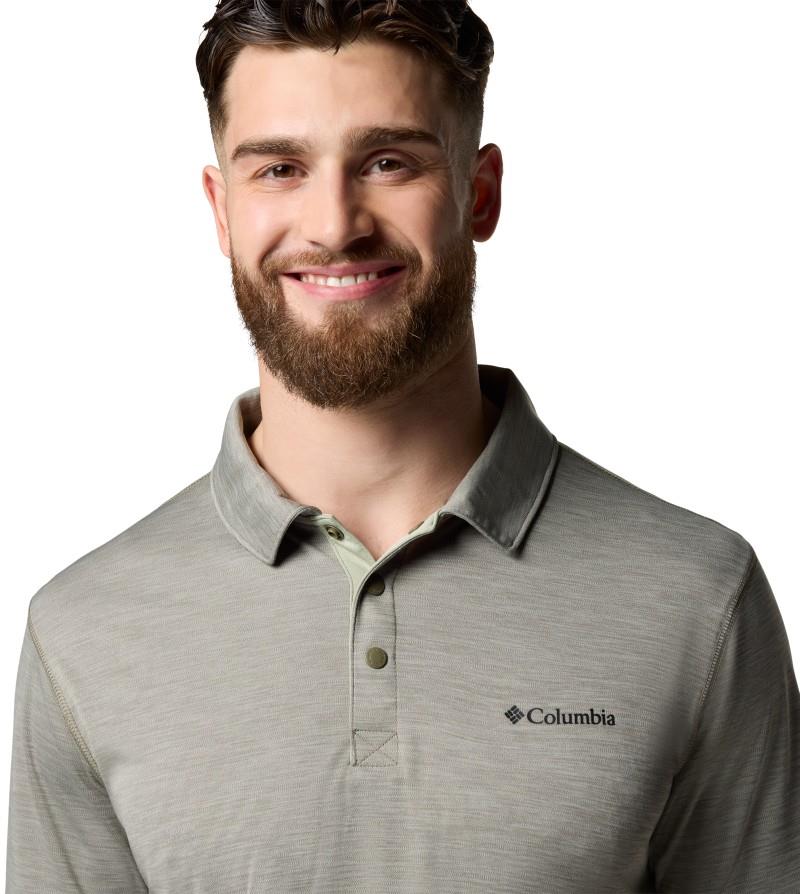 Sage Peak Knit Polo - Mens - stone green heather 1