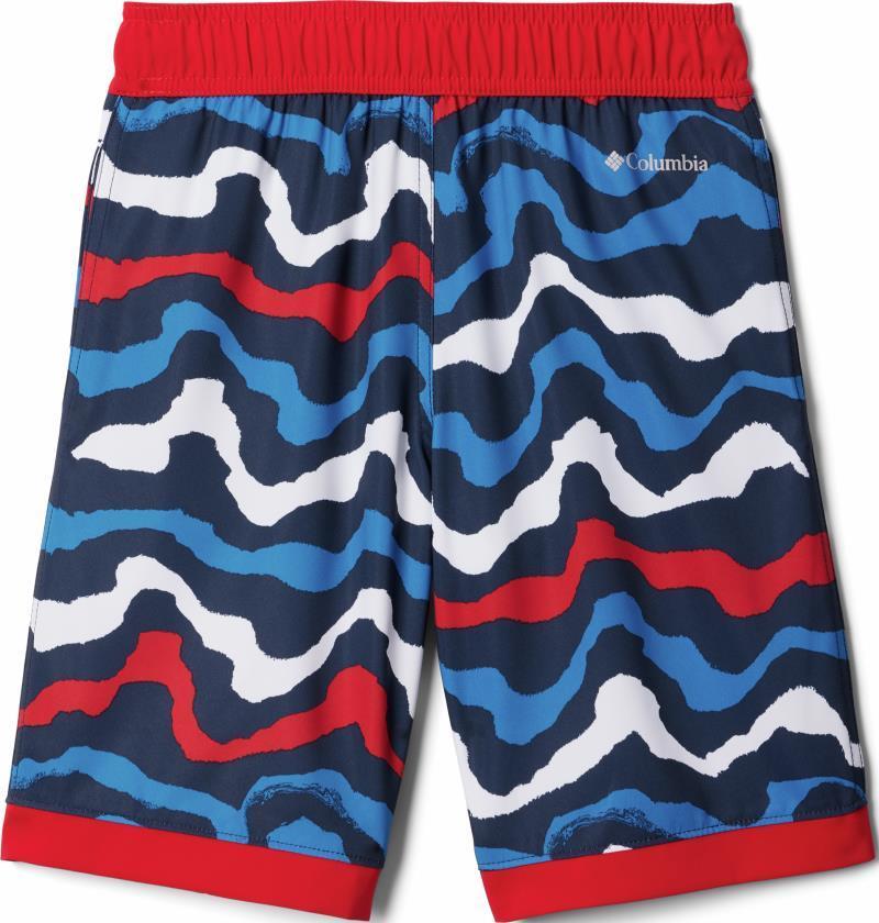 Sandy Shores Boardshorts - Youth Boys - Collegiate Navy Wavy / Mountain Red 2