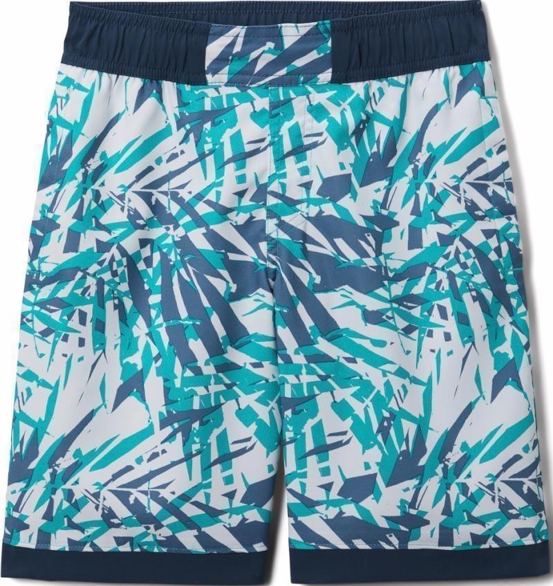 Sandy Shores Boardshorts - Youth Boys - bright aqua dye palms tonal / dark mtn 1